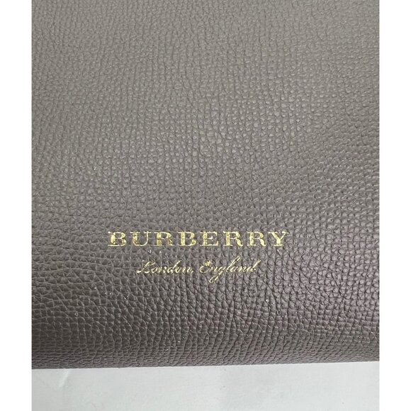 Burberry Banner House Check Leather Canvas Medium Hand Shoulder Tote Bag - Picture 5 of 12